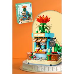 ZHEGAO 663012-3 CỬA HÀNG HOA GẤU TRÚC XƯƠNG RỒNG bộ đồ chơi xếp lắp ráp ghép mô hình PANDA FLOWER SHOP CACTUS 485 khối
