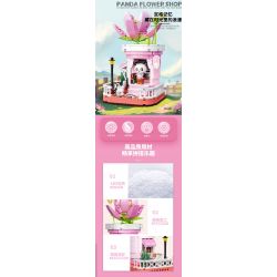 ZHEGAO 663012-4 NGƯỜI BÁN HOA GẤU TRÚC bộ đồ chơi xếp lắp ráp ghép mô hình PANDA FLOWER SHOP LOTUS 505 khối