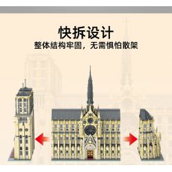 BAKA TECHNOLOGY 33213 NHÀ THỜ ĐỨC BÀ PARIS bộ đồ chơi xếp lắp ráp ghép mô hình Creator NOTRE DAME DE PARIS Sáng Tạo 8225 khối