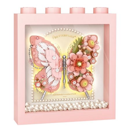 LOZ 1960 KHUNG ẢNH HOA BƯỚM TRẮNG bộ đồ chơi xếp lắp ráp ghép mô hình Arts & Crafts BUTTERFLY 822 khối