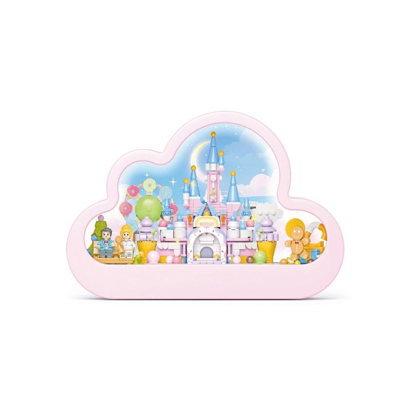 GOQI GQ-3038 3038 GQ3038 ĐÈN GƯƠNG ĐÁM MÂY GQ LÂU ĐÀI NGỌT NGÀO bộ đồ chơi xếp lắp ráp ghép mô hình 632 khối