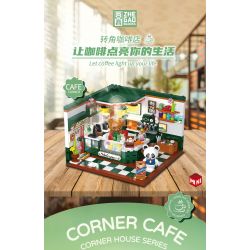 ZHEGAO 612024 QUÁN CÀ PHÊ GÓC PHỐ bộ đồ chơi xếp lắp ráp ghép mô hình CORNER CAFE 527 khối