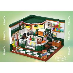 ZHEGAO 612024 QUÁN CÀ PHÊ GÓC PHỐ bộ đồ chơi xếp lắp ráp ghép mô hình CORNER CAFE 527 khối