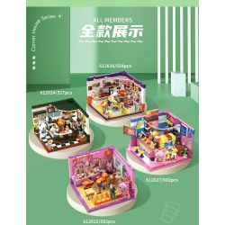 ZHEGAO 612024 QUÁN CÀ PHÊ GÓC PHỐ bộ đồ chơi xếp lắp ráp ghép mô hình CORNER CAFE 527 khối