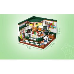 ZHEGAO 612024 QUÁN CÀ PHÊ GÓC PHỐ bộ đồ chơi xếp lắp ráp ghép mô hình CORNER CAFE 527 khối