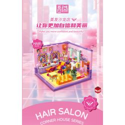 ZHEGAO 612025 CỬA HÀNG LÀM TÓC bộ đồ chơi xếp lắp ráp ghép mô hình HAIR SALON 583 khối