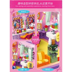 ZHEGAO 612025 CỬA HÀNG LÀM TÓC bộ đồ chơi xếp lắp ráp ghép mô hình HAIR SALON 583 khối