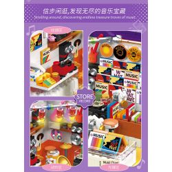 ZHEGAO 612026 CỬA HÀNG BĂNG ĐĨA bộ đồ chơi xếp lắp ráp ghép mô hình RECORD STORE 554 khối