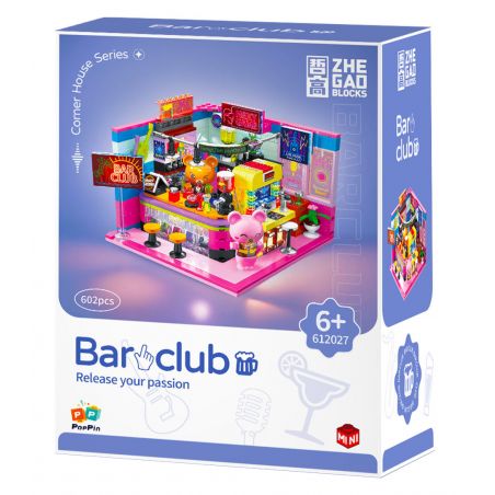 ZHEGAO 612027 CÂU LẠC BỘ QUÁN BAR bộ đồ chơi xếp lắp ráp ghép mô hình BAR CLUB 602 khối