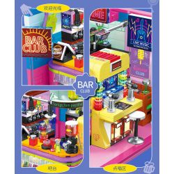 ZHEGAO 612027 CÂU LẠC BỘ QUÁN BAR bộ đồ chơi xếp lắp ráp ghép mô hình BAR CLUB 602 khối