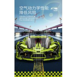 MOYU BLOCK MY88028 88028 LAMBO 3000 GTR PHIÊN BẢN ĐƯỜNG ĐUA 1:8 tỷ lệ 1:8 bộ đồ chơi xếp lắp ráp ghép mô hình Technic Kỹ Thuật Công Nghệ Cao Mô Hình Phương Tiện 3130 khối