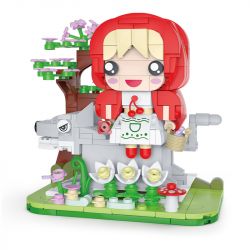 KAIDO KD99023 99023 TRUYỆN CỔ TÍCH XỨ SỞ THẦN TIÊN CÔ BÉ QUÀNG KHĂN ĐỎ HẠNH PHÚC bộ đồ chơi xếp lắp ráp ghép mô hình