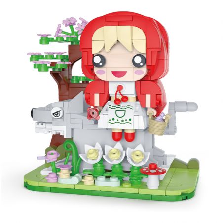 KAIDO KD99023 99023 TRUYỆN CỔ TÍCH XỨ SỞ THẦN TIÊN CÔ BÉ QUÀNG KHĂN ĐỎ HẠNH PHÚC bộ đồ chơi xếp lắp ráp ghép mô hình