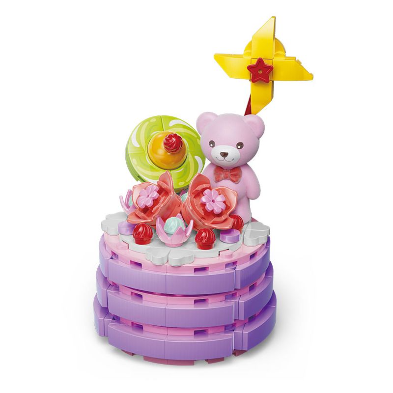 KAIDO KD99032 99032 BÁNH TEDDY CURE HOA bộ đồ chơi xếp lắp ráp ghép mô hình