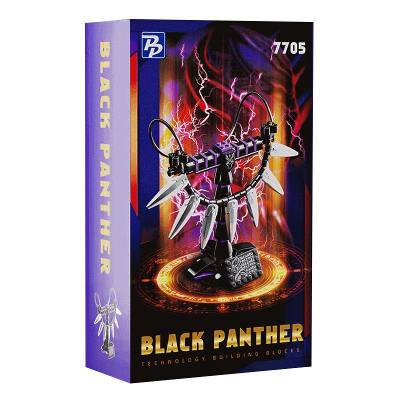 PANBO 7705 VÒNG CỔ CON BÁO ĐEN bộ đồ chơi xếp lắp ráp ghép mô hình Super Heroes BLACK PANTHER Siêu Nhân Anh Hùng