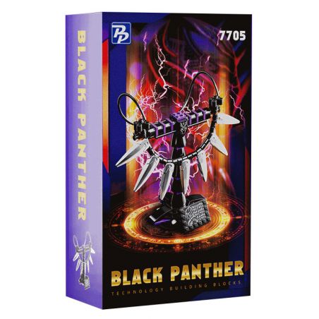 PANBO 7705 VÒNG CỔ CON BÁO ĐEN bộ đồ chơi xếp lắp ráp ghép mô hình Super Heroes BLACK PANTHER Siêu Nhân Anh Hùng