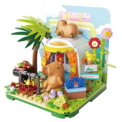 JAKI GK003 CẮM TRẠI BÌNH TĨNH Ở CAPIBALA bộ đồ chơi xếp lắp ráp ghép mô hình CAPYBARA