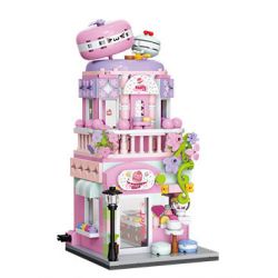 BALODY 21201 MACARON SAKURA bộ đồ chơi xếp lắp ráp ghép mô hình MACARONS SHOP 475 khối