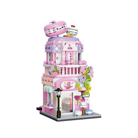 BALODY 21201 MACARON SAKURA bộ đồ chơi xếp lắp ráp ghép mô hình MACARONS SHOP 475 khối