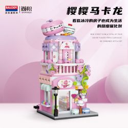 BALODY 21201 MACARON SAKURA bộ đồ chơi xếp lắp ráp ghép mô hình MACARONS SHOP 475 khối