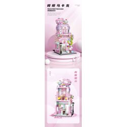 BALODY 21201 MACARON SAKURA bộ đồ chơi xếp lắp ráp ghép mô hình MACARONS SHOP 475 khối