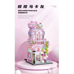 BALODY 21201 MACARON SAKURA bộ đồ chơi xếp lắp ráp ghép mô hình MACARONS SHOP 475 khối