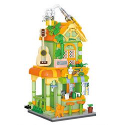 BALODY 21202 QUÁN ĂN ÁNH SÁNG VÀ BÓNG TỐI bộ đồ chơi xếp lắp ráp ghép mô hình BRISTRO 498 khối