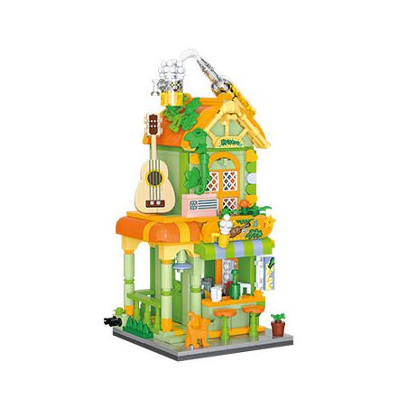 BALODY 21202 QUÁN ĂN ÁNH SÁNG VÀ BÓNG TỐI bộ đồ chơi xếp lắp ráp ghép mô hình BRISTRO 498 khối