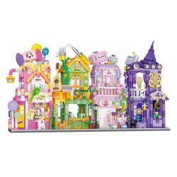 BALODY 21202 QUÁN ĂN ÁNH SÁNG VÀ BÓNG TỐI bộ đồ chơi xếp lắp ráp ghép mô hình BRISTRO 498 khối