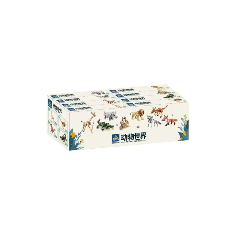 Kazi KY80063 80063 THẾ GIỚI ĐỘNG VẬT 8 MẪU HƯƠU CAO CỔ KANGAROO CÁO SẤU CHÓ SÓI CON LƯỜI TÊ GIÁC SƯ TỬ bộ đồ chơi xếp lắp ráp ghép mô hình Creator ANIMAL WORLD Sáng Tạo 1270 khối