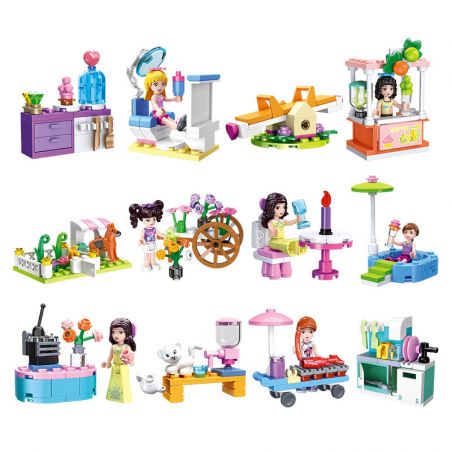 JIESTAR 59070 CÔ GÁI THÀNH THỊ 12 PHONG CÁCH bộ đồ chơi xếp lắp ráp ghép mô hình Girl DREAM TOWN Con Gái 411 khối