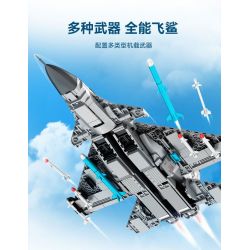 SEMBO 202248 MỘT QUỐC GIA HÙNG MẠNH MÁY BAY CHIẾN ĐẤU TRÊN TÀU SÂN J-15 bộ đồ chơi xếp lắp ráp ghép mô hình Military Army Quân Sự Bộ Đội 645 khối
