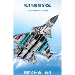 SEMBO 202248 MỘT QUỐC GIA HÙNG MẠNH MÁY BAY CHIẾN ĐẤU TRÊN TÀU SÂN J-15 bộ đồ chơi xếp lắp ráp ghép mô hình Military Army Quân Sự Bộ Đội 645 khối