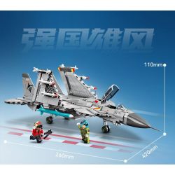 SEMBO 202248 MỘT QUỐC GIA HÙNG MẠNH MÁY BAY CHIẾN ĐẤU TRÊN TÀU SÂN J-15 bộ đồ chơi xếp lắp ráp ghép mô hình Military Army Quân Sự Bộ Đội 645 khối