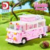DK 6017 XE BUÝT DU LỊCH BARBIE bộ đồ chơi xếp lắp ráp ghép mô hình Creator BARBIE DREAMTOWN PINK BUS Sáng Tạo 852 khối