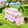 DK 6017 XE BUÝT DU LỊCH BARBIE bộ đồ chơi xếp lắp ráp ghép mô hình Creator BARBIE DREAMTOWN PINK BUS Sáng Tạo 852 khối