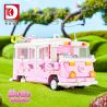 DK 6017 XE BUÝT DU LỊCH BARBIE bộ đồ chơi xếp lắp ráp ghép mô hình Creator BARBIE DREAMTOWN PINK BUS Sáng Tạo 852 khối