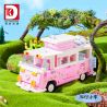 DK 6017 XE BUÝT DU LỊCH BARBIE bộ đồ chơi xếp lắp ráp ghép mô hình Creator BARBIE DREAMTOWN PINK BUS Sáng Tạo 852 khối