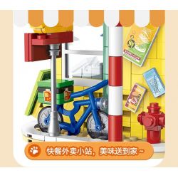 DOUBLE HEIGHT 60523 BURGER MEOW DỄ THƯƠNG bộ đồ chơi xếp lắp ráp ghép mô hình CUTE PET SERIES 857 khối