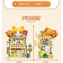 DOUBLE HEIGHT 60523 BURGER MEOW DỄ THƯƠNG bộ đồ chơi xếp lắp ráp ghép mô hình CUTE PET SERIES 857 khối