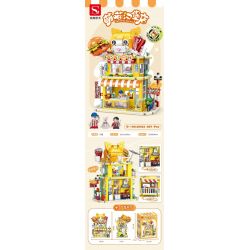 DOUBLE HEIGHT 60523 BURGER MEOW DỄ THƯƠNG bộ đồ chơi xếp lắp ráp ghép mô hình CUTE PET SERIES 857 khối