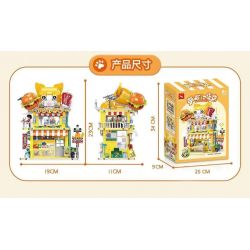 DOUBLE HEIGHT 60523 BURGER MEOW DỄ THƯƠNG bộ đồ chơi xếp lắp ráp ghép mô hình CUTE PET SERIES 857 khối