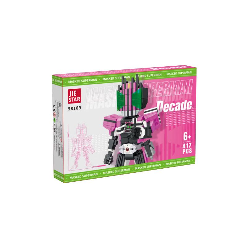 JIESTAR 58189 CHIẾN TRANH GIỮA CÁC VÌ SAO KỴ BINH HOÀNG GIA bộ đồ chơi xếp lắp ráp ghép mô hình Movie & Game MASKED SUPERMAN DECADE Phim Và Trò Chơi 417 khối