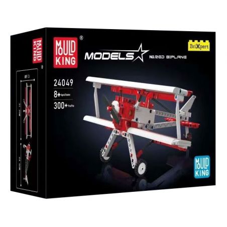 MouldKing 24049 Mould King 24049 MÁY BAY HAI CÁNH MÀU ĐỎ bộ đồ chơi xếp lắp ráp ghép mô hình Technic RED BIPLANE Kỹ Thuật Công Nghệ Cao Mô Hình Phương Tiện 300 khối