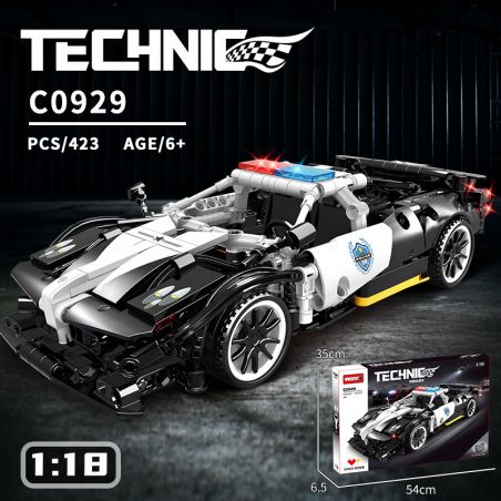 WOMA C0929 0929 SIÊU XE CẢNH SÁT STALKER KÉO LÙI 1:18 tỷ lệ 1:18 bộ đồ chơi xếp lắp ráp ghép mô hình Technic Kỹ Thuật Công Nghệ Cao Mô Hình Phương Tiện 423 khối