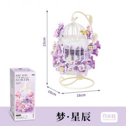 GEKKOSHA 804425 GIẤC MƠ LỒNG HOA CHUNYU·SAO bộ đồ chơi xếp lắp ráp ghép mô hình Arts & Crafts BREATH OF FLOWERS 676 khối