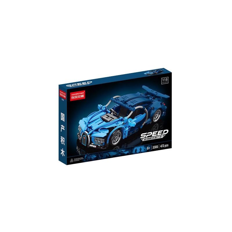 LELE BROTHER 9055-6 3305 9055-5 3306 BUGATTI PULLBACK 1:18 tỷ lệ 1:18 bộ đồ chơi xếp lắp ráp ghép mô hình Technic Kỹ Thuật Công Nghệ Cao Mô Hình Phương Tiện 473 khối