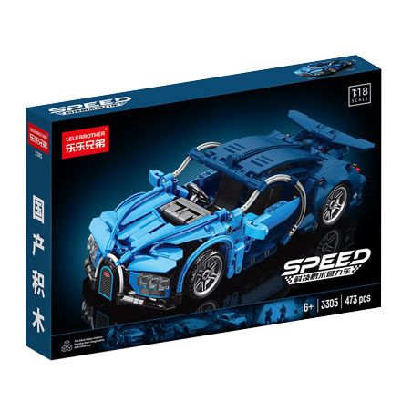 LELE BROTHER 9055-6 3305 9055-5 3306 BUGATTI PULLBACK 1:18 tỷ lệ 1:18 bộ đồ chơi xếp lắp ráp ghép mô hình Technic Kỹ Thuật Công Nghệ Cao Mô Hình Phương Tiện 473 khối