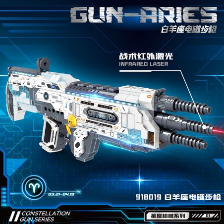 ZHEGAO 918019 CHÒM SAO SÚNG TRƯỜNG ĐIỆN TỪ BẠCH DƯƠNG bộ đồ chơi xếp lắp ráp ghép mô hình Military Army GUN-ARIES Quân Sự Bộ Đội 438 khối
