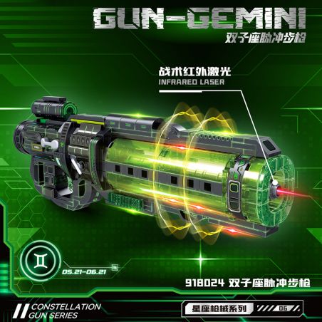 ZHEGAO 918024 VŨ KHÍ CHÒM SAO SÚNG TRƯỜNG XUNG GEMINI bộ đồ chơi xếp lắp ráp ghép mô hình Military Army GUN-GEMINI Quân Sự Bộ Đội 416 khối